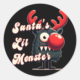 Santa's Little Monster Ronde Sticker