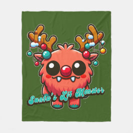 Santa's Little Red Monster Fleece Deken