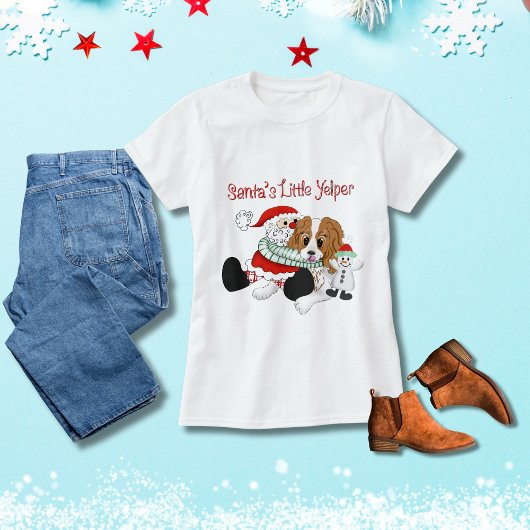 Santa's Little Yelper Cavalier King Charles T-shirt