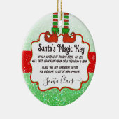 Santa's Magic Key Kerst Elf Note voor kinderen Keramisch Ornament (Rechts)