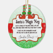 Santa's Magic Key Kerst Elf Note voor kinderen Keramisch Ornament (Links)