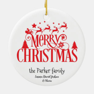 Santa's Magical Flying Reindeer Names   Kerstmis Keramisch Ornament