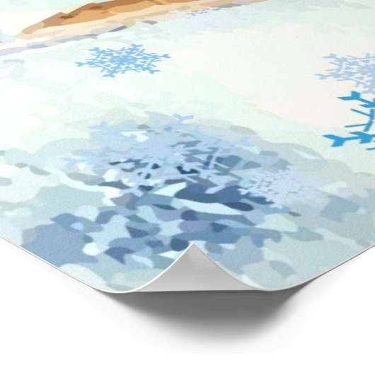 Santa's Magical Horse Sleigh Sneeuwnacht Poster (Hoek)