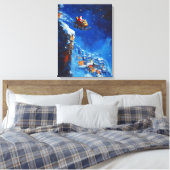 Santa's Magical Sleigh Ride - olieverfschilderij Canvas Afdruk (Insitu (Slaapkamer))