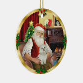 Santa's Maltese (#11) Keramisch Ornament (Rechts)
