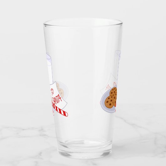 Santa's Melk, koekjes en Snoep Glas (Links)