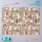 Santas met kerstcadeautjes en Holly Tissuepapier (Craft)