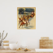 Santa's Midnight Ride  Art Poster (Keuken)