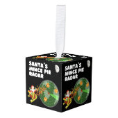 Santa's Mince Pie Radar Kubus Ornament (Voorkant hoekig)