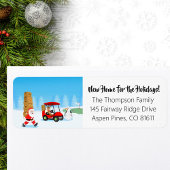 Santa's Moving Boxes with Reindeer on Golf Course Etiket