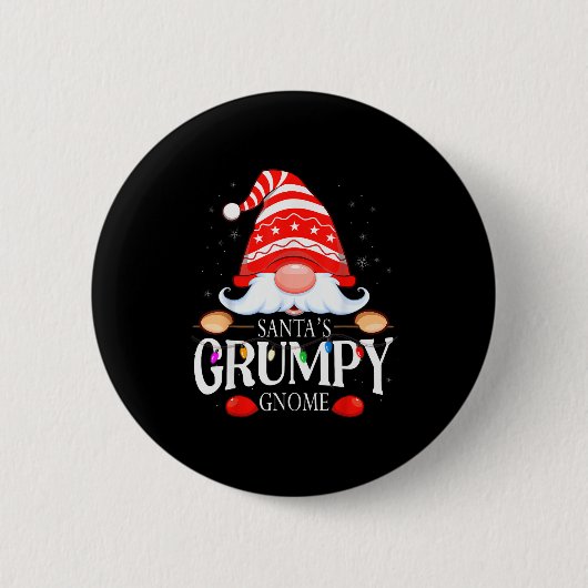 Santa's Mpy Gnome Matching Christmas Pajama Ronde Button 5,7 Cm (Voorkant)