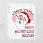 Santa's Mustache Rides briefkaart (Voorkant / Achterkant)