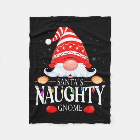 Santa's Naughty Gnome Matching Christmas Pajama  Fleece Deken (Voorkant)