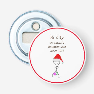 Santa's Naughty List Button Flesopener