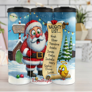 Santa's Naughty List Humor Thermosbeker
