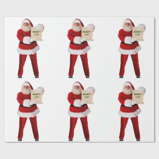 Santa's Naughty List inpakpapier (Vlak)