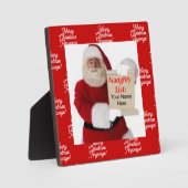 Santa's Naughty List tablet Plaque met Easel Fotoplaat (Voorkant)