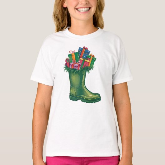 Santa's New Boots T-shirt (Voorkant)