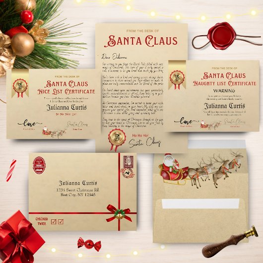Santa's Nice List Certificaatuitnodiging Feestdagenkaart