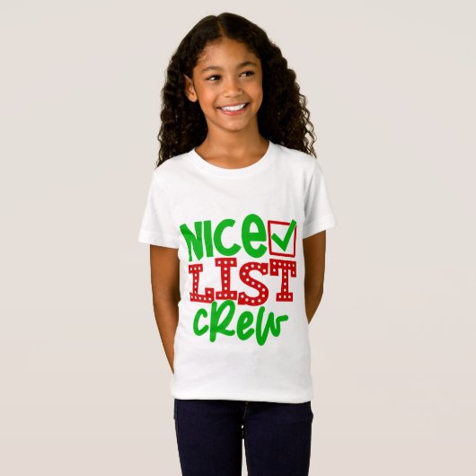 Santa's Nice List Crew T-shirt (Voorkant volledig)