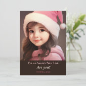 Santa's Nice List Foto Kaart (Staand voorkant)