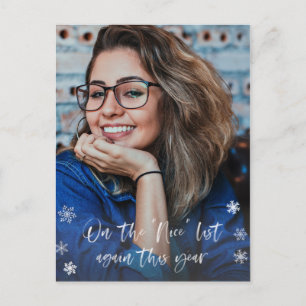 Santa's Nice List Volledige Foto Witte Tekst Overl Briefkaart