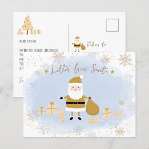 Santa's Nice List voor kinderen, Gold Santa Cadeau Feestdagenkaart
