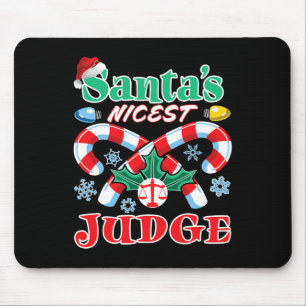 Santa's Nicest Judge Funny Christmas Naughty Nice Muismat