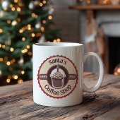 Santa's North Pole Coffee Shop Christmas Mug