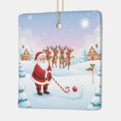 Santa's North Pole Holiday Golfing Fun Keramisch Ornament (Links)