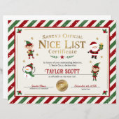 Santa's officiële Nice List Certificaat (Voorkant / Achterkant)