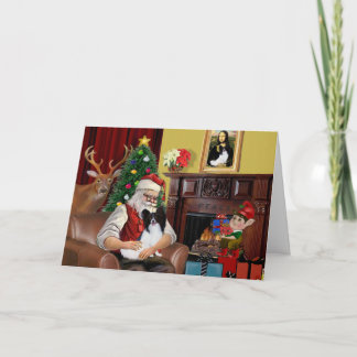 Santa's Papillon Feestdagen Kaart