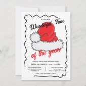 Santa's Pet Holiday Hand Drawen Christmas Party Kaart (Voorkant)