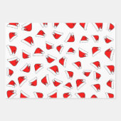 Santas Pet Pattern Red and White Inpakpapier Vel (Voorkant)