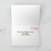 Santas Pink Flamingos Christmas Kaart (Binnen)