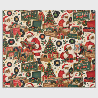 Santa's Platenzaak Cadeaupapier
