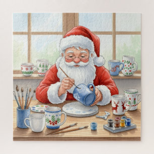 Santa's Pottenbakkerij: Handgeschilderd Keramiek Legpuzzel