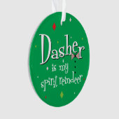 Santa's Reindeer Dasher Preppy Green Christmas Ornament (voorkant)