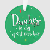 Santa's Reindeer Dasher Preppy Green Christmas Ornament (voorkant)