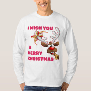 SANTA'S REINDEER WIST JE EEN MERRY CHRISTMAS T-SHIRT