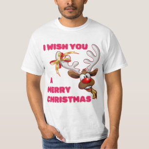 SANTA'S REINDEER WIST JE EEN MERRY CHRISTMAS T-SHIRT