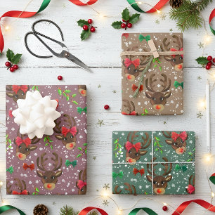 Santas Reindeers Inpakpapier Vel