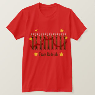 Santas Reindester Kerstmis Rudolf T-shirt