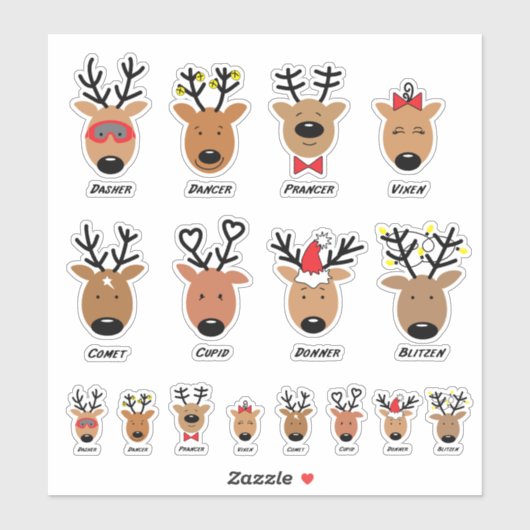 Santa's rendieren Sticker (Vel)