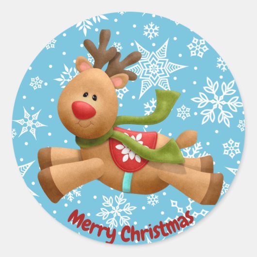 Santa's rendieren Sticker (Voorkant)