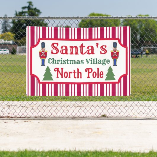 Santa's Retro Christmas Village Sign Banner (Insitu)