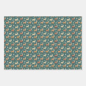 Santa's Retro Reindeer Inpakpapier Vel (Voorkant 3)