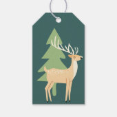 Santa's Retro Rendier Gift Label Cadeaulabel (Voorkant)