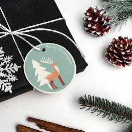 Santa's Retro Rendier Gift Labels