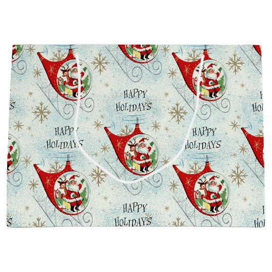 Santa's Retro Rotor Sleigh Groot Cadeauzakje (Voorkant)